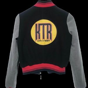 Varsity vintage grey and black jacket